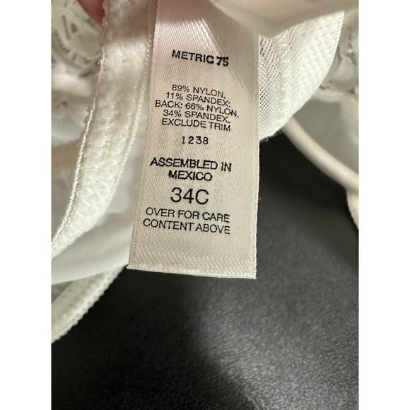 Victoria's Secret Womens White Lace Sheer Underwire Bra Size 34C Sexy Minimizer - Picture 6 of 7